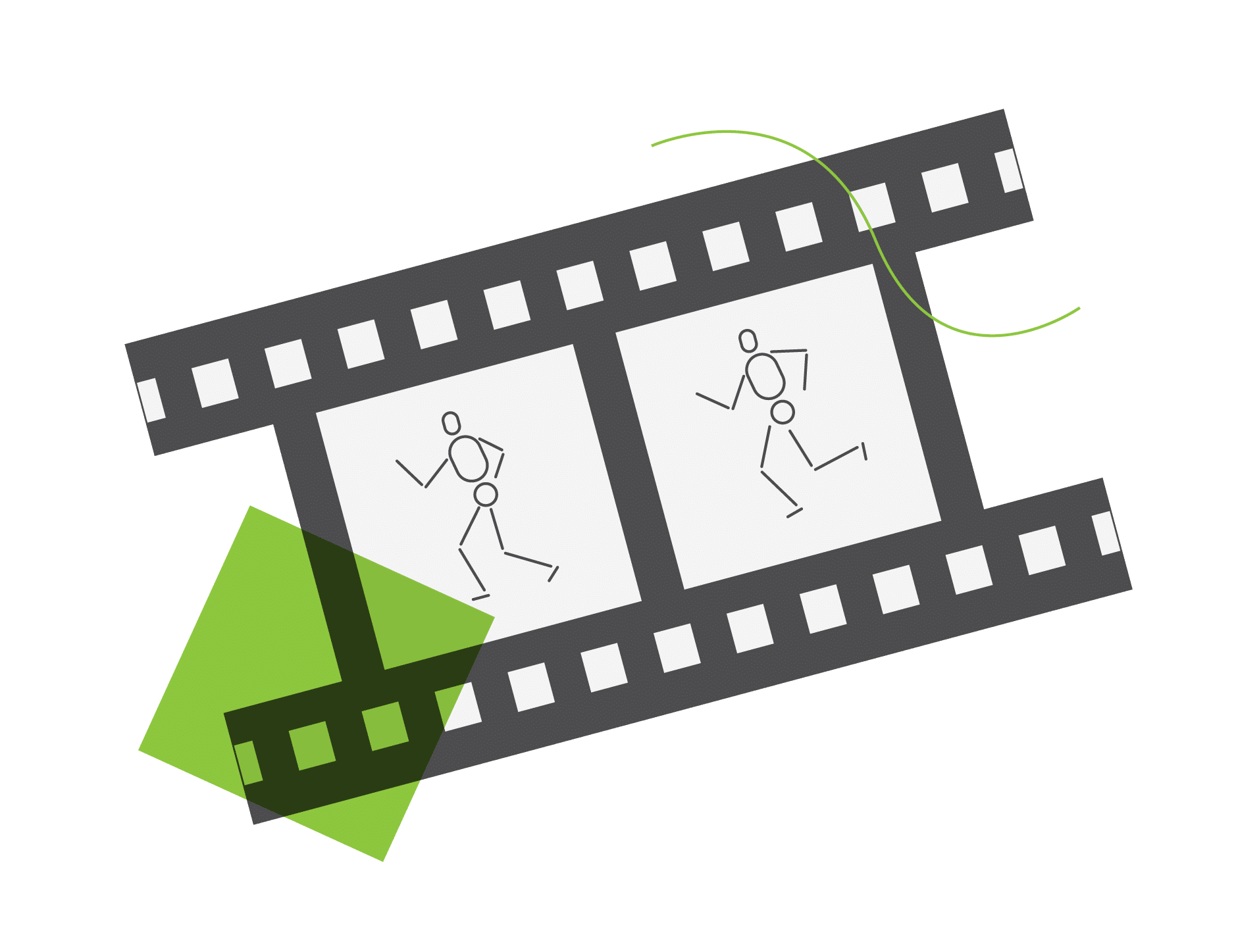 Film strip with characters in the frames